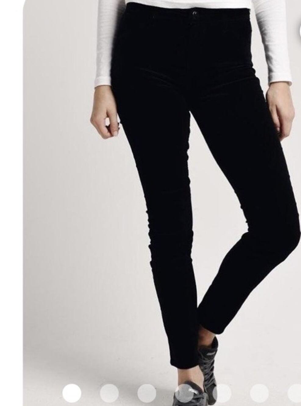 J Brand Black Velvet Stretch Skinny Pants Ankle Leggings Holiday Preppy Sz 27